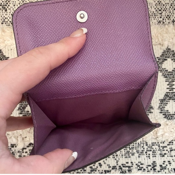 COACH Trifold Purple Wallet - Picture 3 of 7